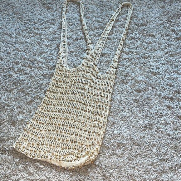 Cute Vintage Crochet Shoulder Bag with Beads - Picture 1 of 12
